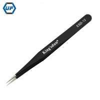 Factory ESD 12 Stainless Steel ESD Fine Tip Tweezers,Anti static Cleanroom Tweezers