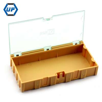 Plastic Mini IC Container SMD SMT Component Storage Box with pink,4# yellow