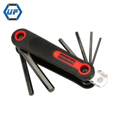 6 in 1 2.0-8.0mm Mini Repair Pocket Folding Tool Cycling Multi Repair Tools Kit Allen Wrench Set