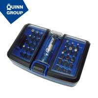 Quinnco 31-PC Quick Release Bit Holder & Screwdriver with bit holder set in Plastic Case